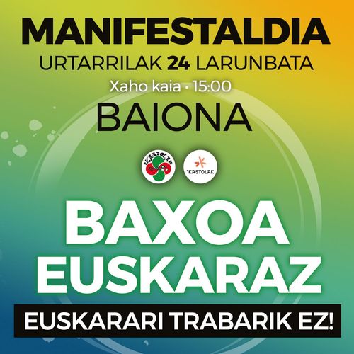 Baxoa Euskaraz : manifestaldia